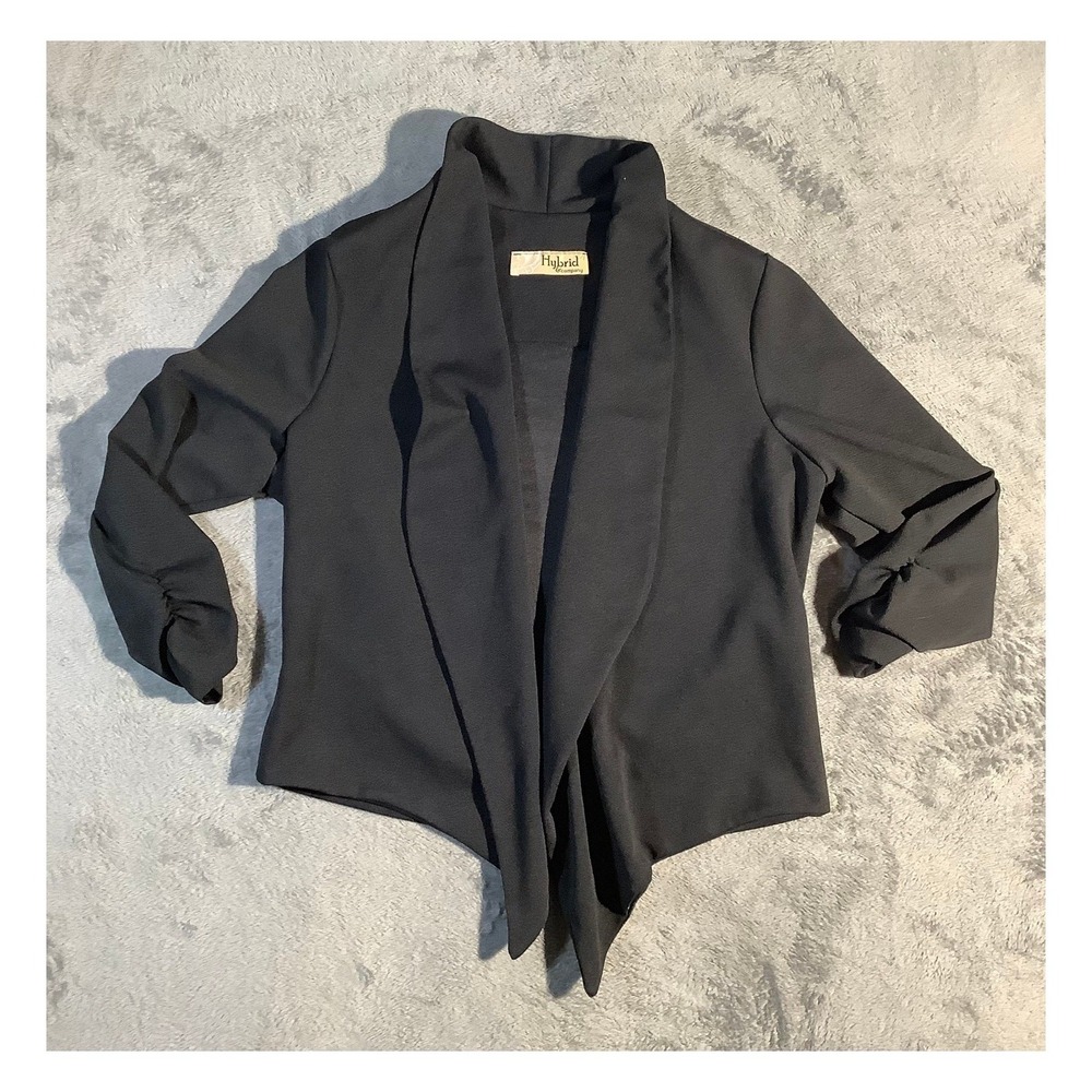 Hybrid &‎ Company Women's XL Black Open Front Blazer